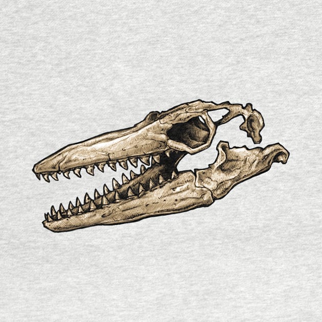 Dinosaur Skull Mosasaurus Sticker by CassWArt